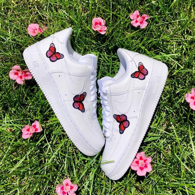 Custom Butterfly Air-Force 1's 👟🦋 Message for any - Depop