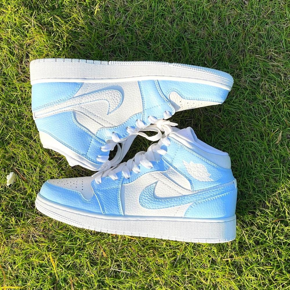 Custom Baby Blue Air Jordan 1 Mid