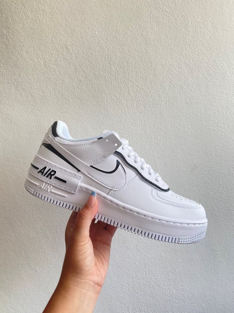 Custom Air Force 1 Shadow White Black – insdrip