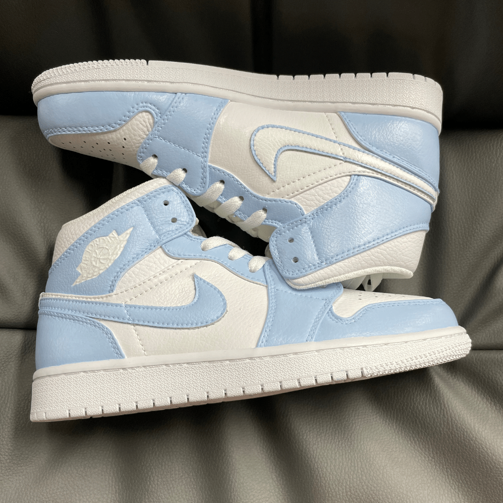 Baby blue Nike Air Jordan 1 mid custom