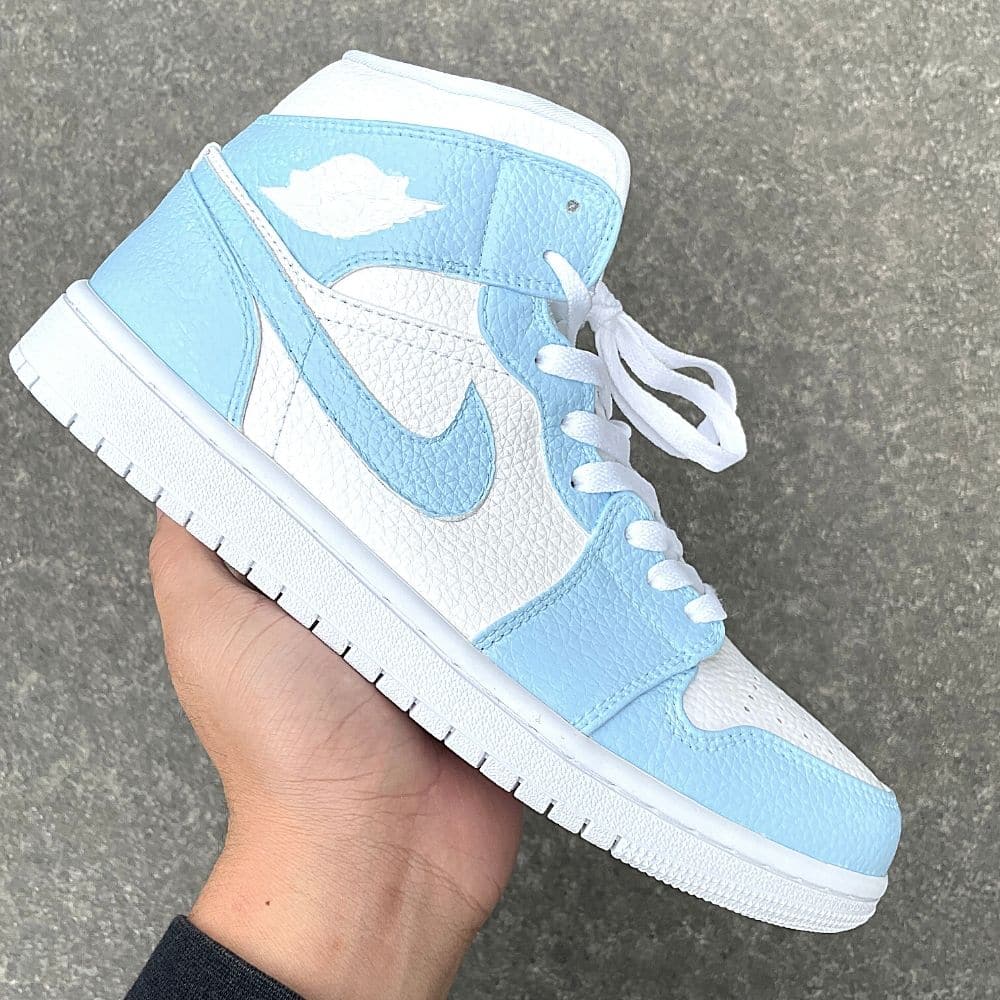 Custom Baby Blue Air Jordan 1 Mid