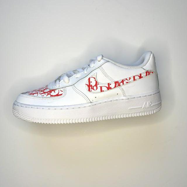 Custom Air Force 1 Red Dior – insdrip