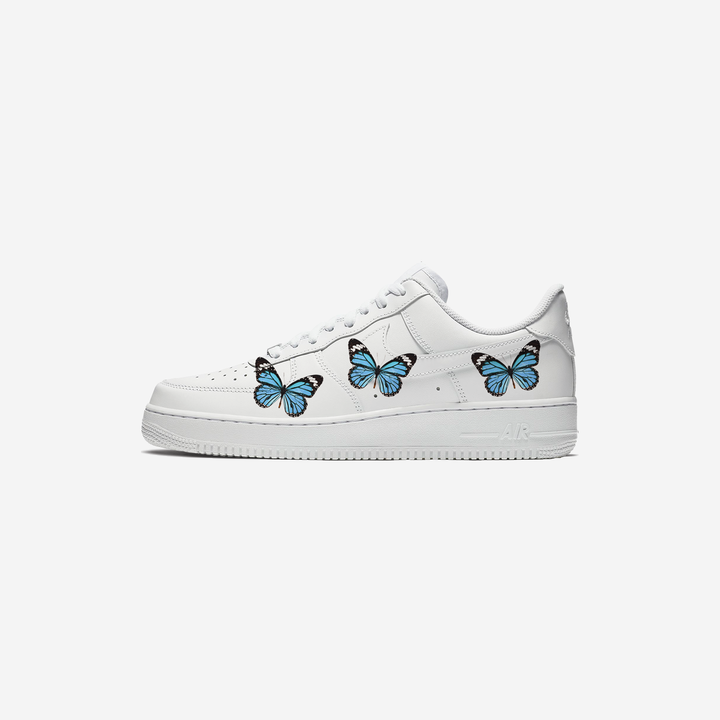 AIR FORCE 1 CUSTOM WITH BLUE BUTTERFLY PRINT – ENZO X STUDIOS