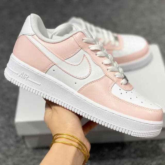 Pink Cream Cy Air Force 1s Custom Shoes Sneakers