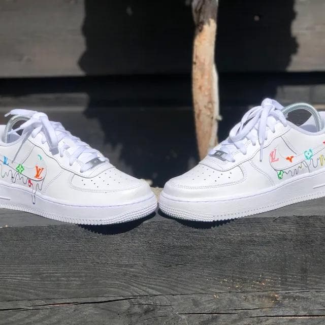 Custom Air Force 1 Drip LV Patches, Easy Iron On Black Drip LV Patches –  theshoesgirl