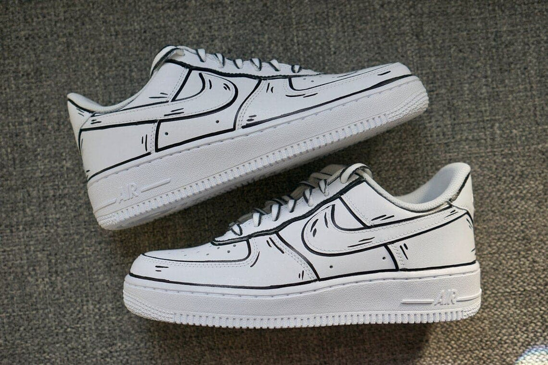 Pre-owned Nike Custom “off-white Cartoon” Air Force 1 (made To