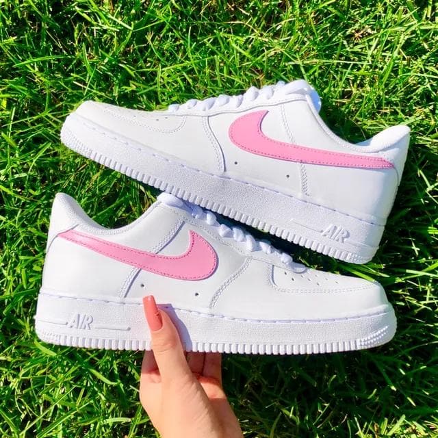 Sold out! NIKE AIR FORCE 1 - baby pink custom £90 - Depop