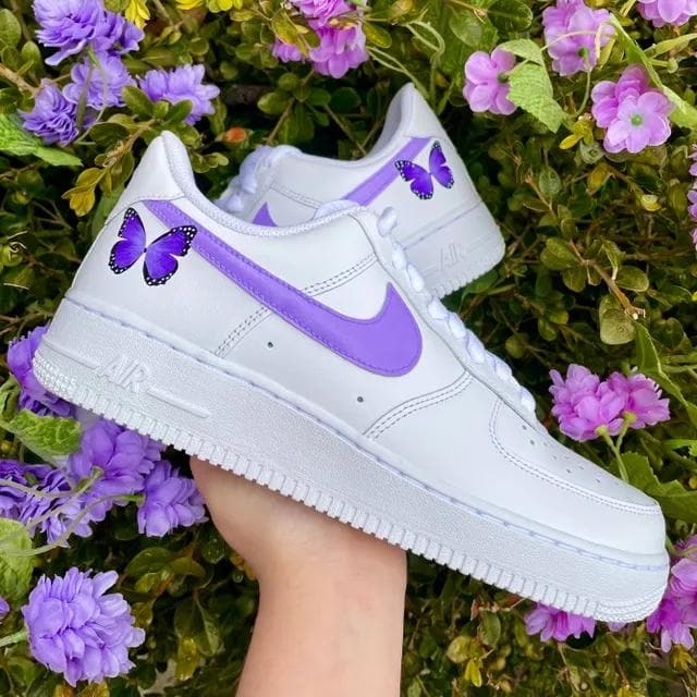 drip creationz purple butterfly af1's🦋 - slightly - Depop