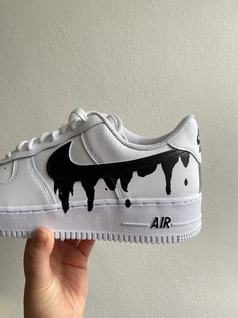 Custom Nike Air Force 1 - LV wrap around swoosh drip - Killer Crep Customz