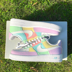 Custom Air Force 1 X Pastel rainbow insdrip