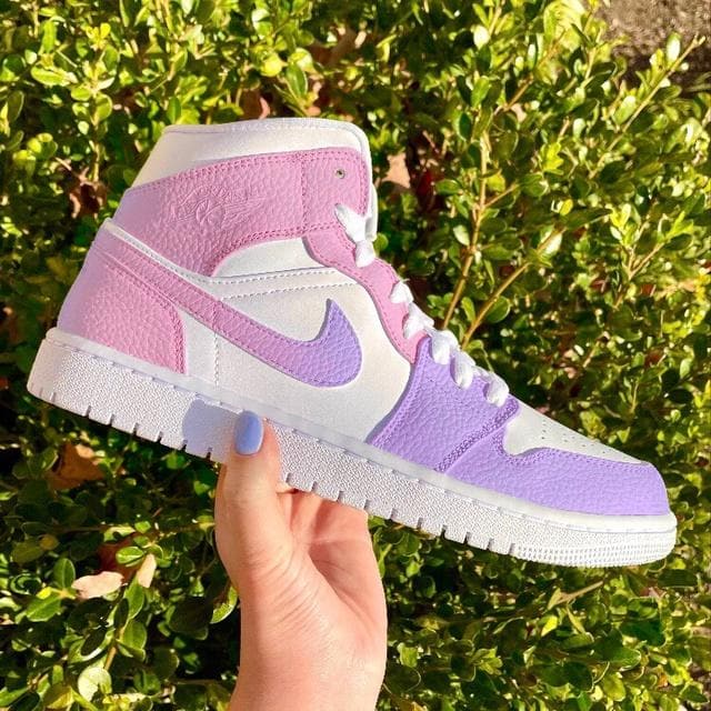 Custom Air Jordan 1 Lilac Baby Pink Omrbe Colorblock 💜💕🌸 – insdrip