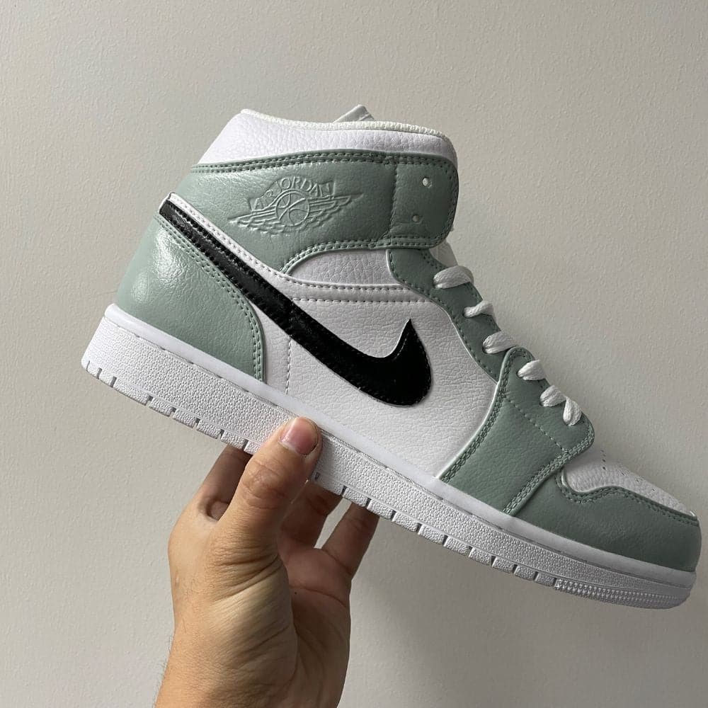 Custom Grey White Air Jordan 1