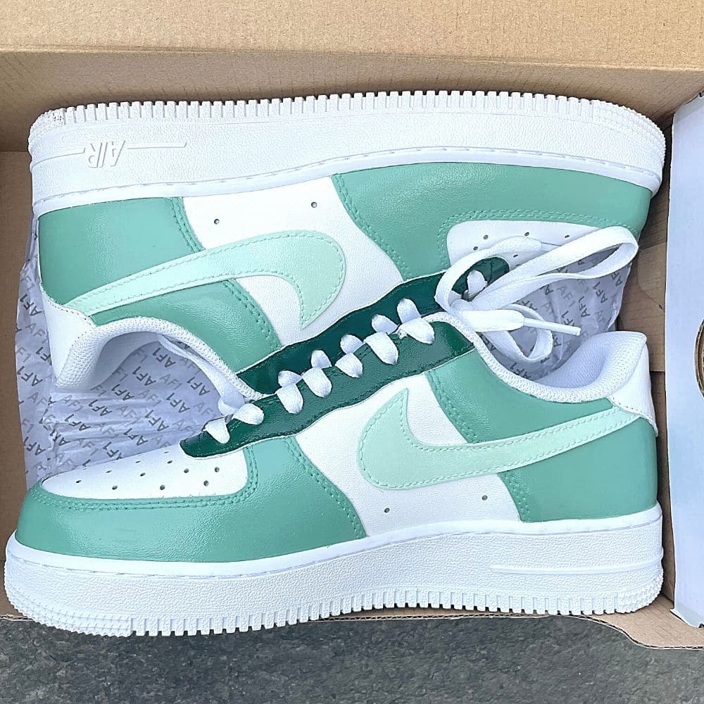 Custom Air Force 1 Green Storm 👟 Shoes 