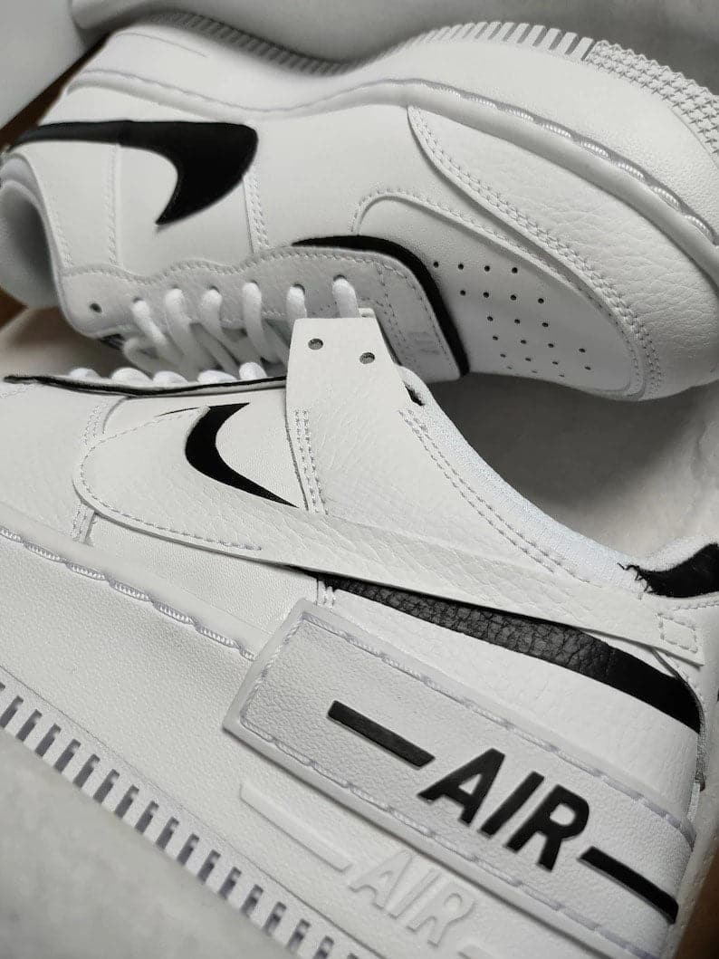 Custom Air Force 1 Shadow White Black – insdrip