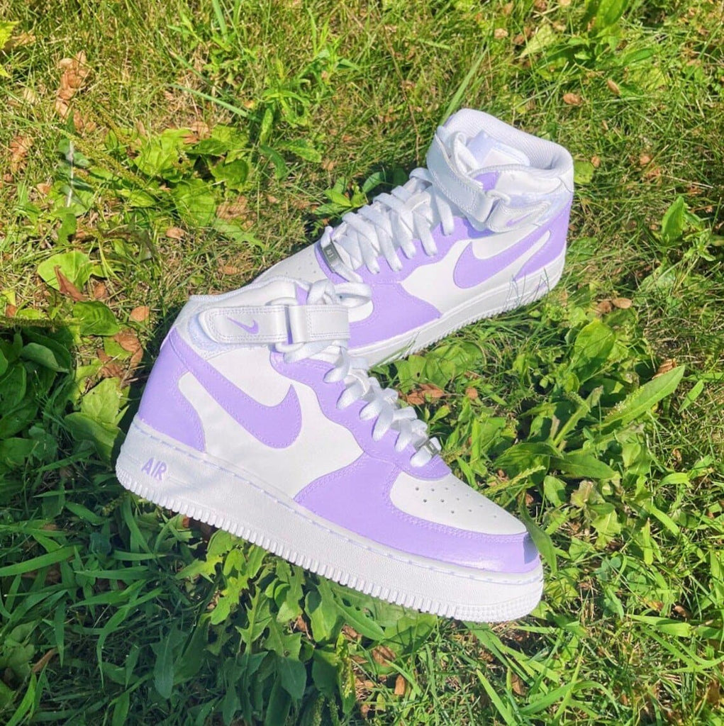 Lilac Custom Nike Air Force 1 Mid Light Purple – insdrip