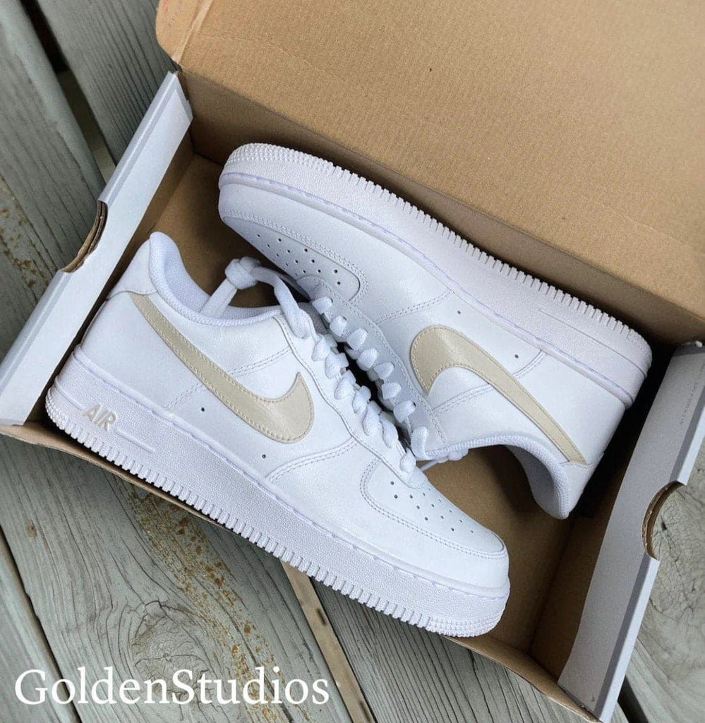 Custom Nike Air Force 1 Sage Low Beige Tan insdrip